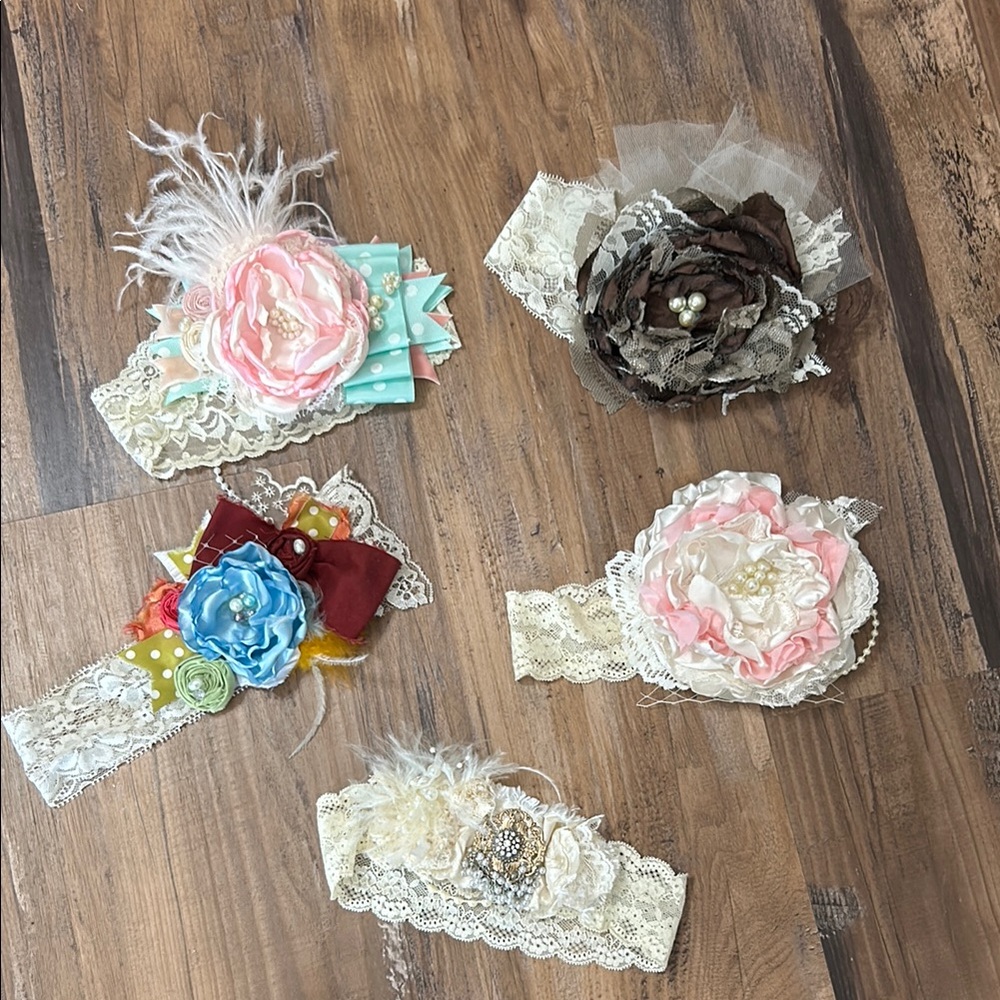 Lot of custom made headbands for little girls